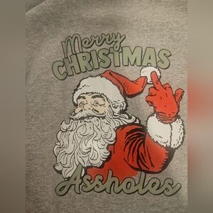 Gray Santa Graphic Sweatshirt